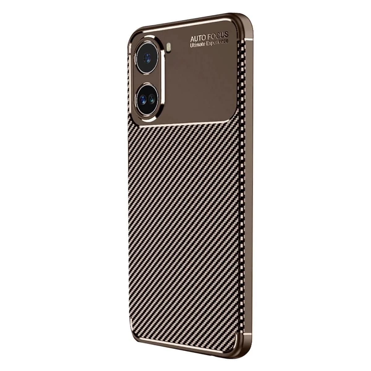 Xiaomi Poco X7 Pro Kılıf Auto Focus Karbon Kapak - Kahverengi