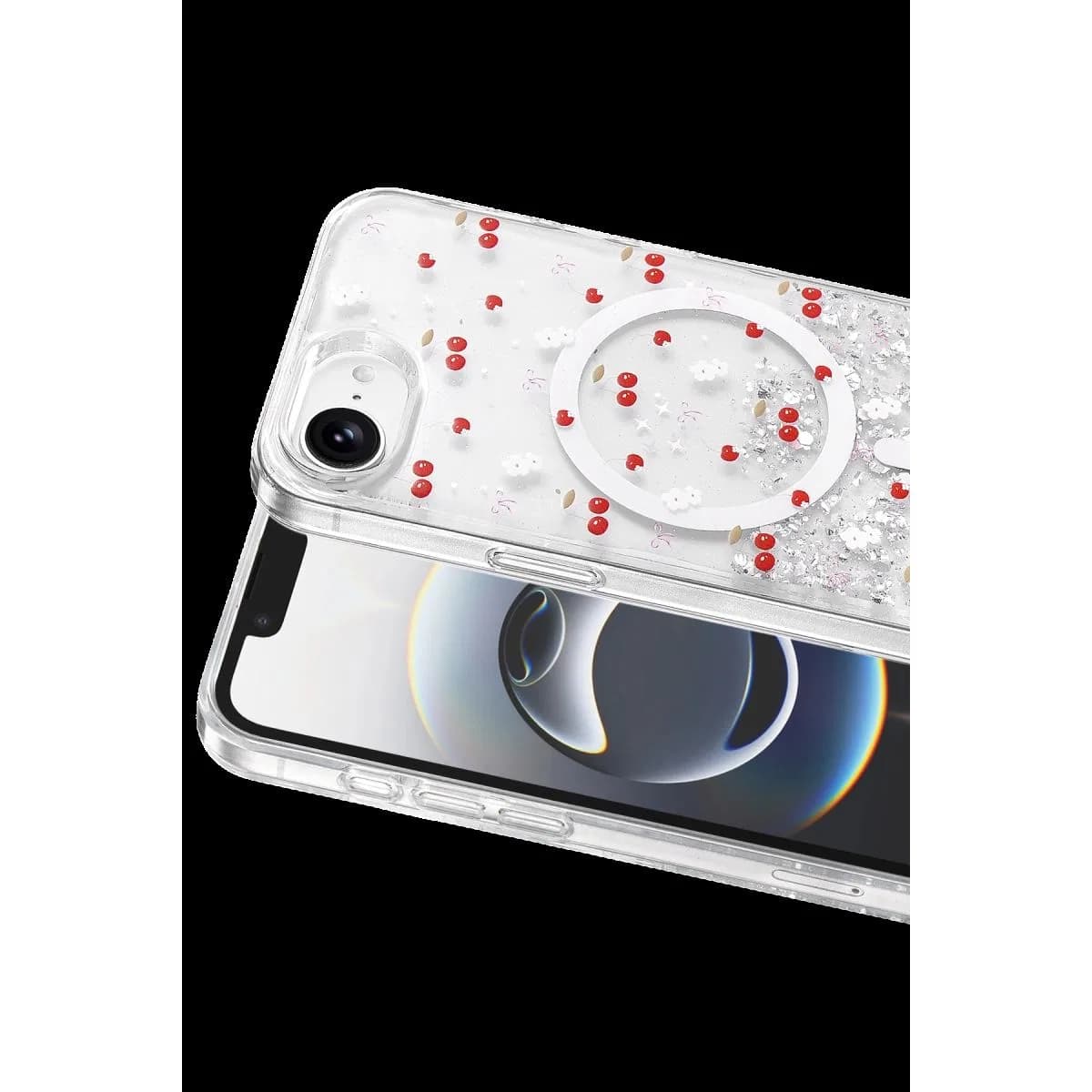 Onegif Apple İphone 17e Misk Simli Magsafe Kapak - Desen 5