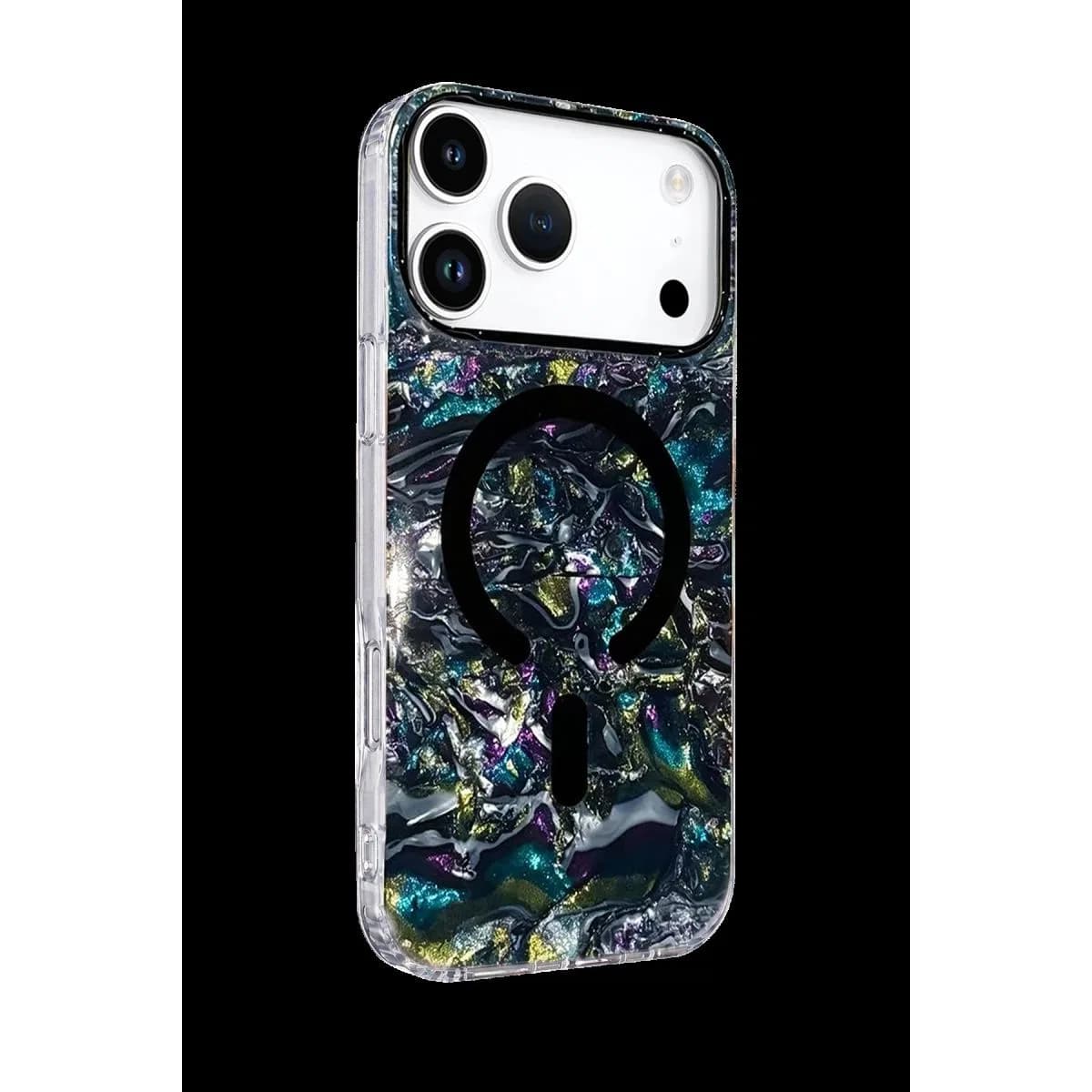 Onegif Apple İphone 17 Pro Mila Dalgalı Magsafe Kapak - Lacivert