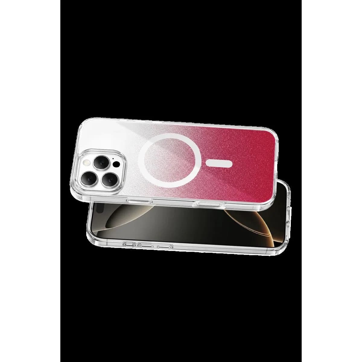 Onegif Apple İphone 16 Pro Max Sora Simli Magsafe Kapak - Kırmızı