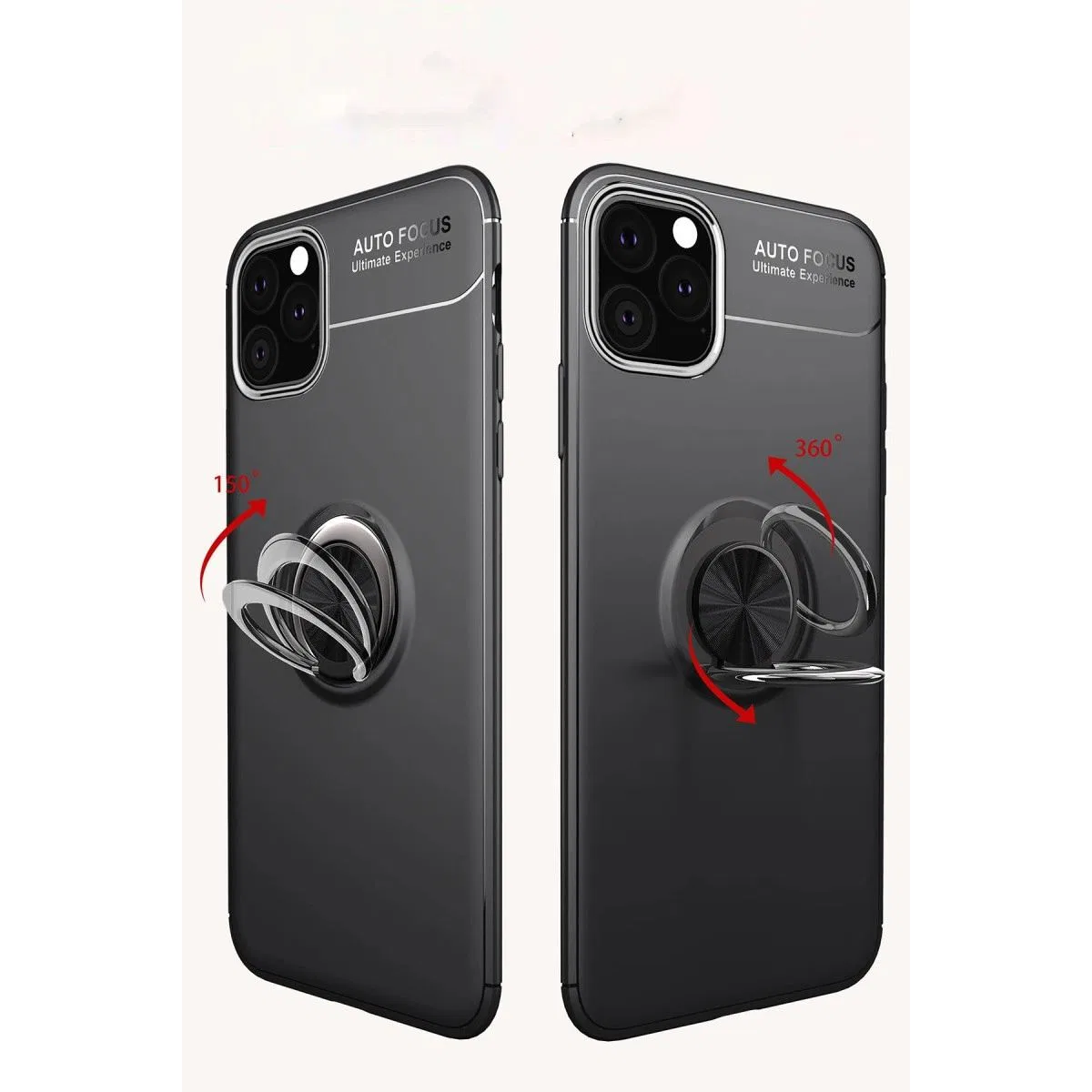 Apple İphone 11 Pro Kılıf Range Yüzüklü Silikon - Siyah