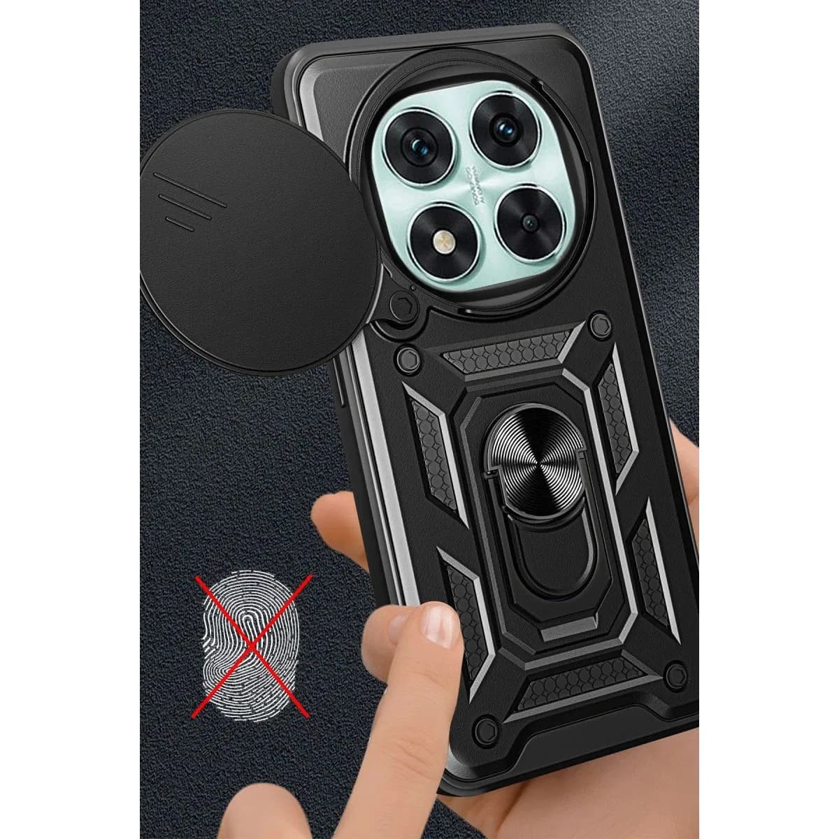 Xiaomi Redmi Note 14 Pro 4g Kılıf Pars Lens Yüzüklü Silikon - Yeşil