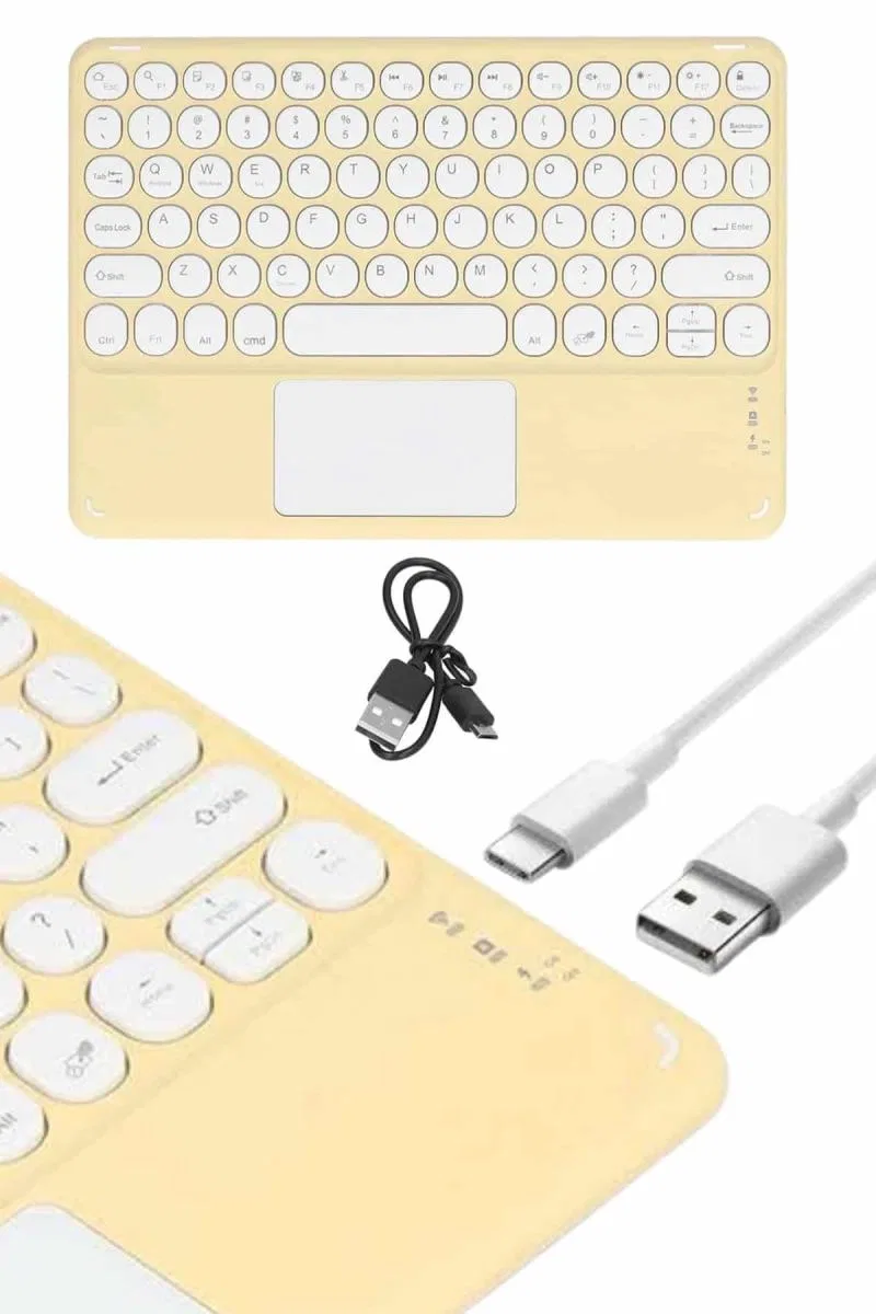 Android Ve İos Uyumlu Bluetooth Klavye Touchpad Slim Kablosuz Wifi Q Klavye