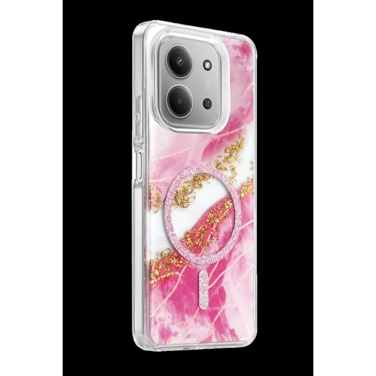Onegif Xiaomi Redmi 15c 4g Lotus Simli Magsafe Kapak - Pembe