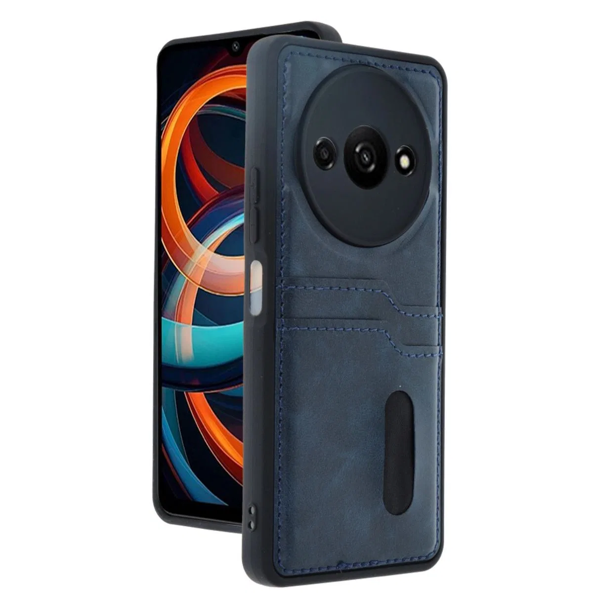 Xiaomi Redmi A3 4g Kılıf Sara Kartvizitli Deri Kılıf - Lacivert