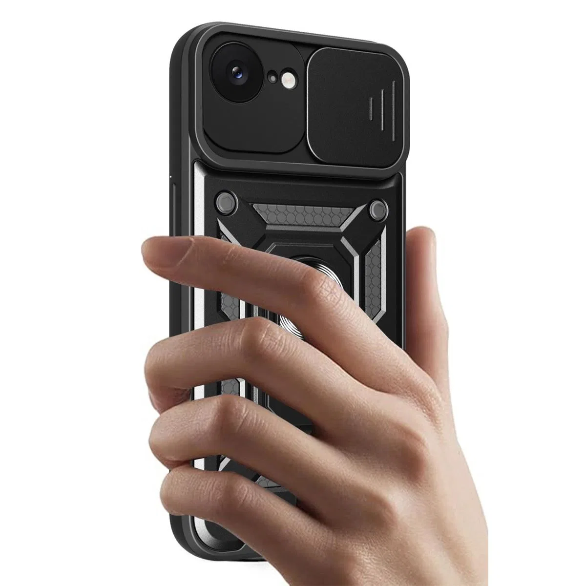 Apple İphone 16e Kılıf Pars Lens Yüzüklü Silikon - Yeşil