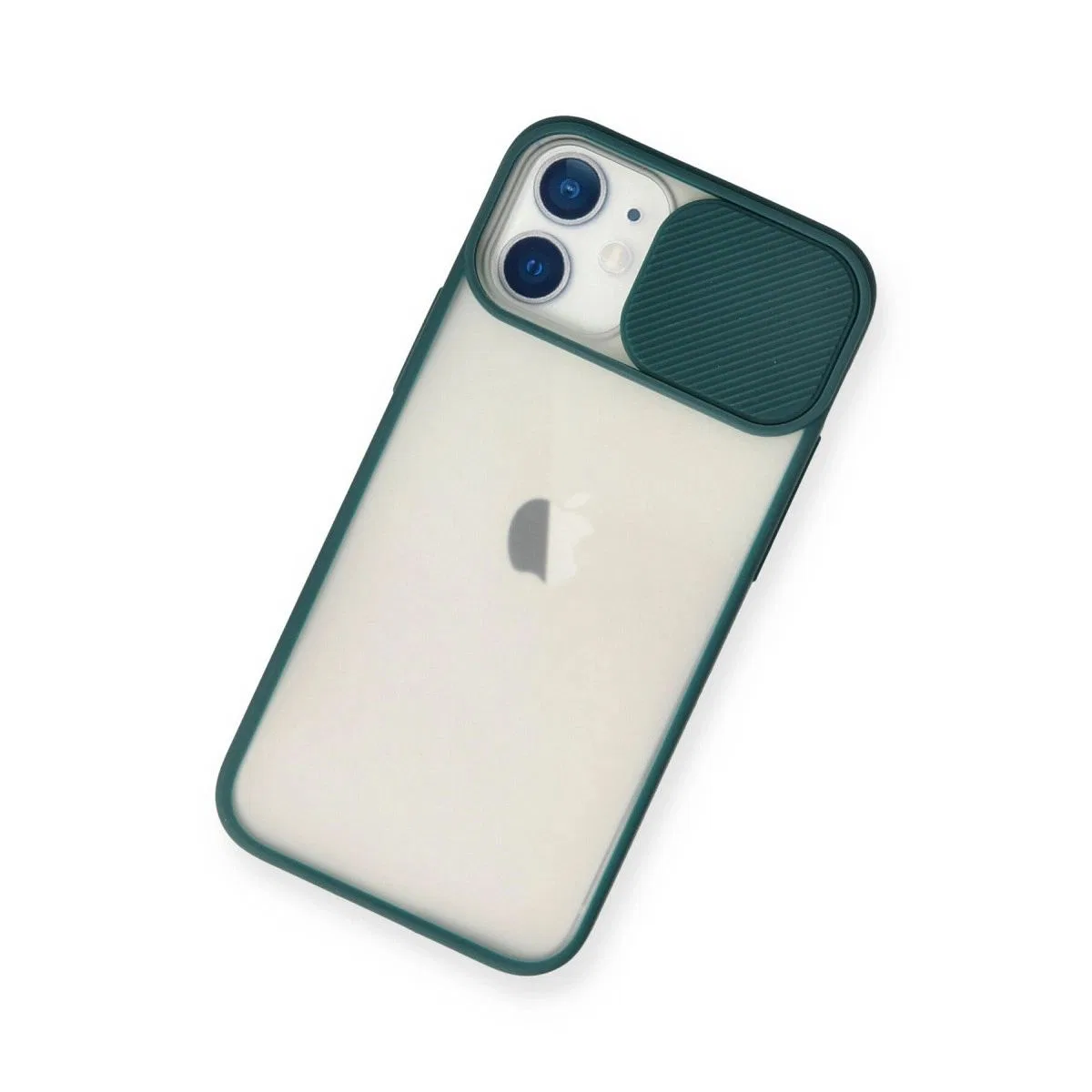 Apple İphone 11 Kılıf Palm Buzlu Kamera Sürgülü Silikon - Yeşil