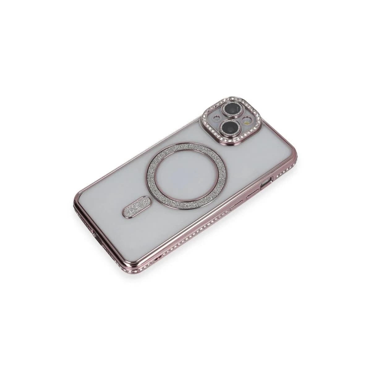 Apple İphone 13 Kılıf Joke Simli Magneticsafe Kılıf - Pembe