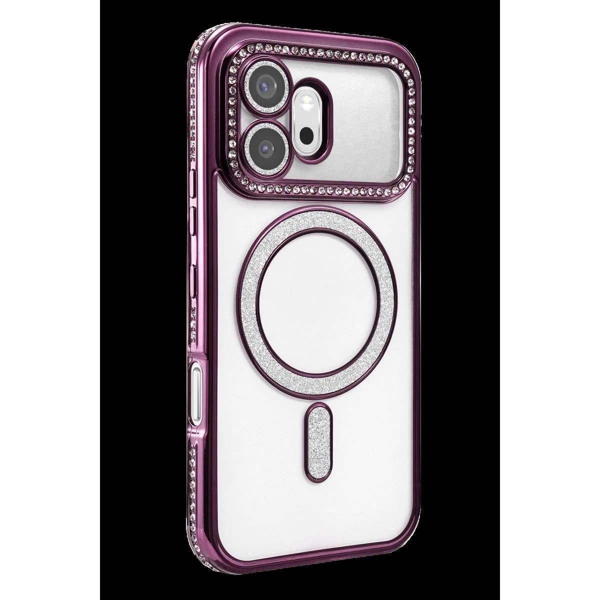 Huawei Honor 600 Joke Simli Magneticsafe Kılıf - Derin Mor