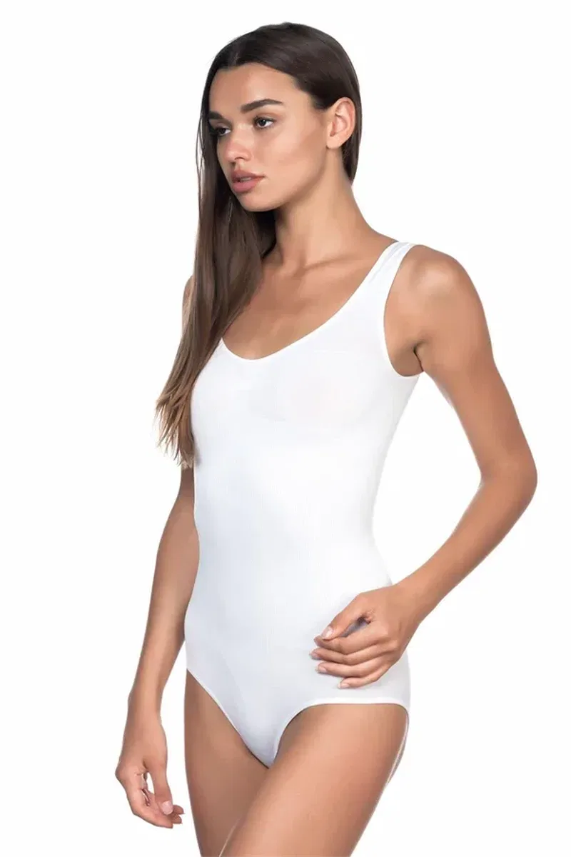 Beyaz MI 1924 Soft Kalın Askıllı Çıtçıtlı Body