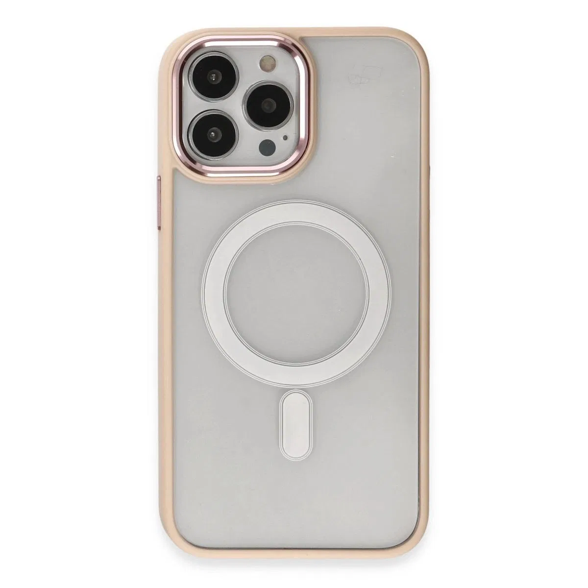Apple İphone 15 Pro Max Kılıf Room Magneticsafe Silikon - Pudra