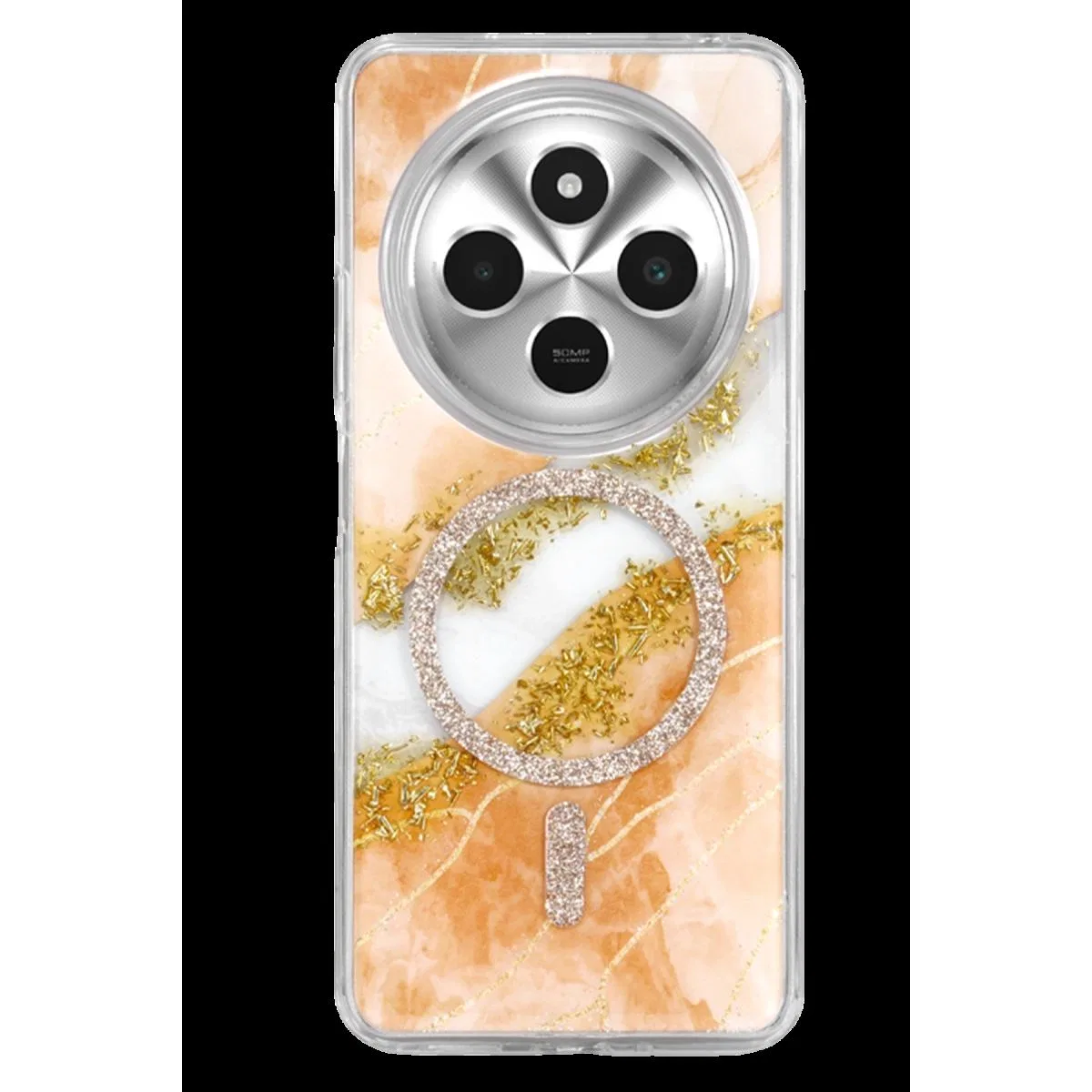 Onegif Xiaomi Redmi 14c Lotus Simli Magsafe Kapak - Yeşil