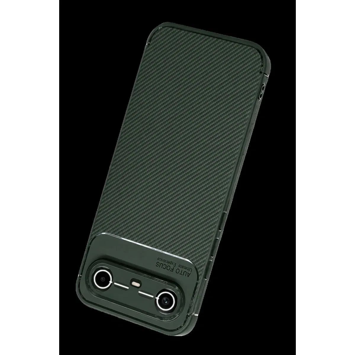 Tecno Spark Slim 5g Auto Focus Karbon Kapak - Koyu Yeşil