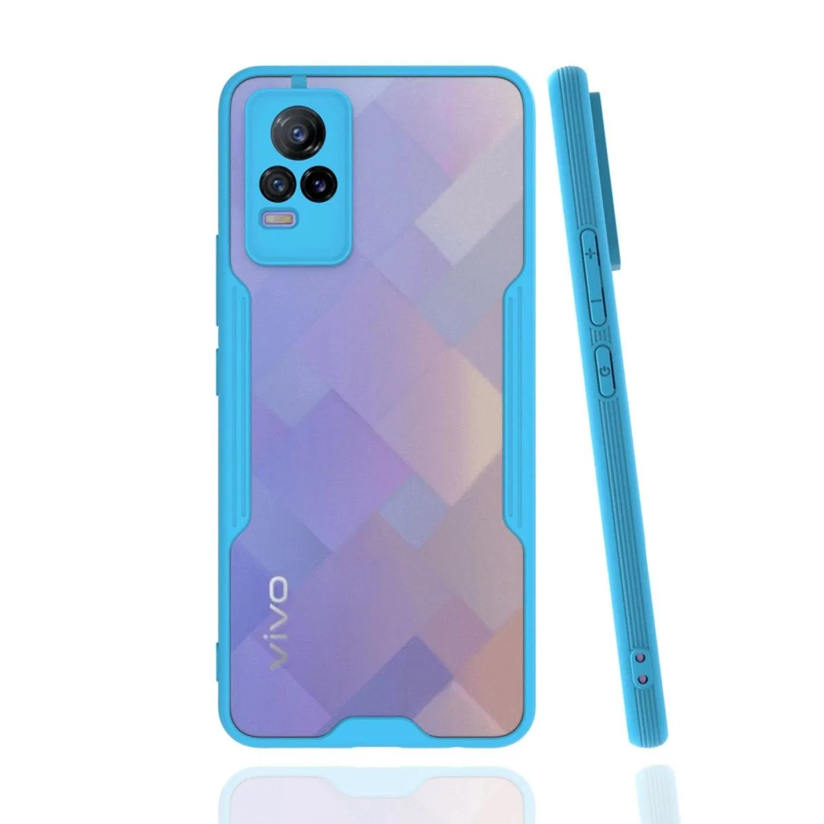 Vivo V21e Kılıf Platin Silikon - Mavi