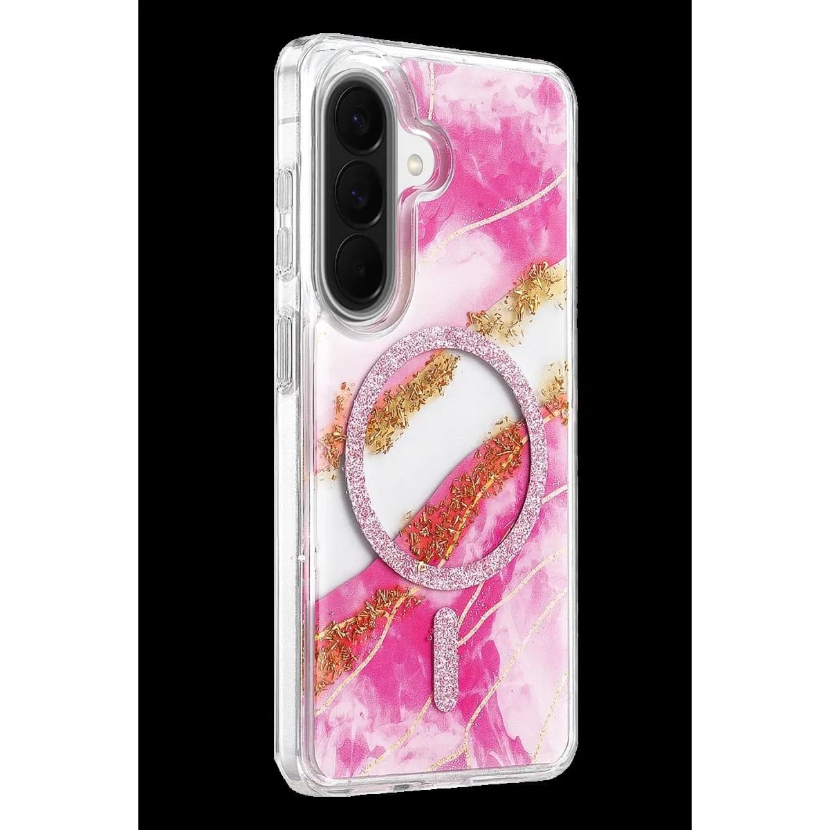 Onegif Samsung Galaxy A37 5g Lotus Simli Magsafe Kapak - Pembe