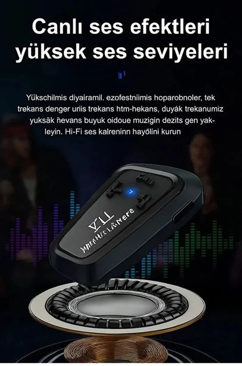 Y11 Bluetooth Kulaklık Mikrofonlu Motosiklet Kulaklığı İntercom Bt 5. 3