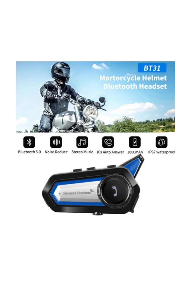 Bt31 Kask Kulaklık Bluetooth 5. 0 Motosiklet Interkom Su Geçirmez Kablosuz Kulaklık