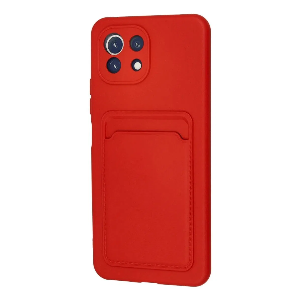 Xiaomi Mi 11 Lite Kılıf Kelvin Kartvizitli Silikon - Kırmızı