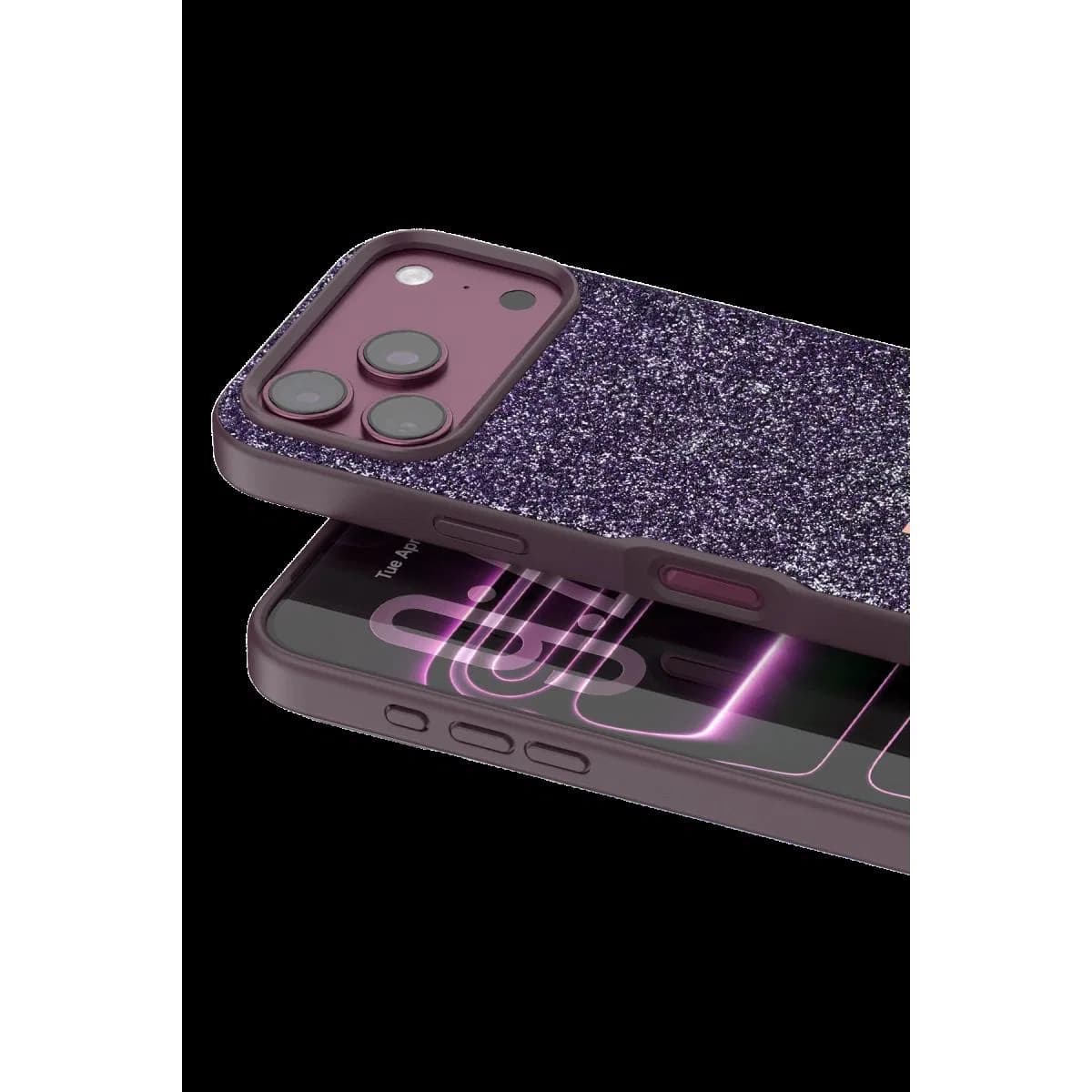 Onegif Apple İphone 18 Pro Bright Simli Kapak - Bordo