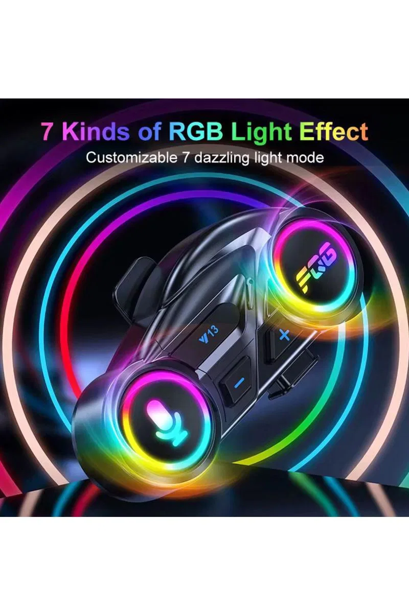 Y13 Motor Kask Kulaklık Rgb Modlu Radyolu Motosiklet Kulaklık 5. 3 Bluetooth Intercom