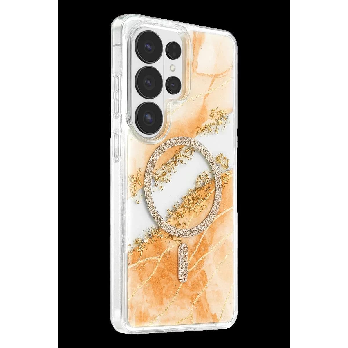 Onegif Samsung Galaxy S26 Ultra Lotus Simli Magsafe Kapak - Turuncu