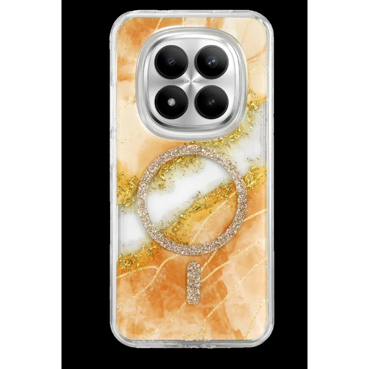 Onegif Xiaomi Redmi Note 15 Pro 4g Lotus Simli Magsafe Kapak - Turuncu