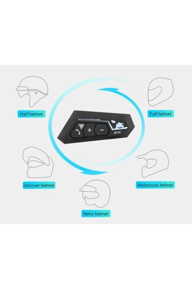 Bt22 Kask Kulaklık Bluetooth Motosiklet Kulaklık 5. 0 Bluetooth Interkom Motorsiklet Kulaklık