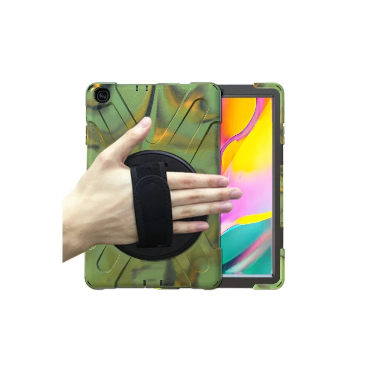 Samsung Galaxy T510 Tab A 10. 1 Kılıf Amazing Tablet Kapak - Kamuflaj