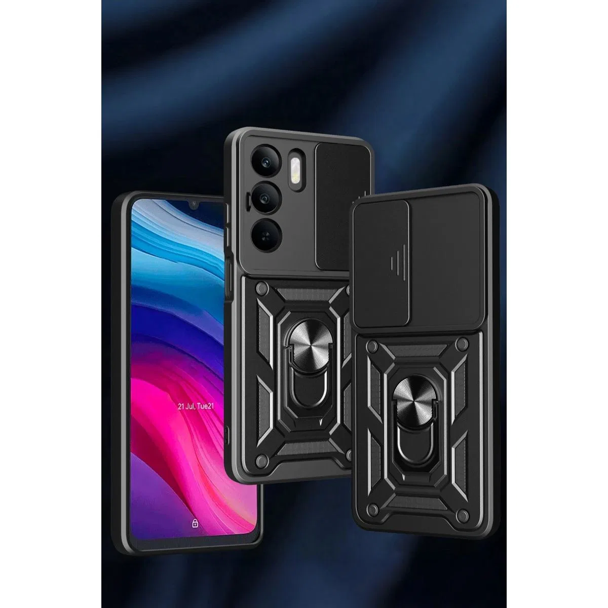 Realme C75 4g Kılıf Pars Lens Yüzüklü Silikon - Lacivert
