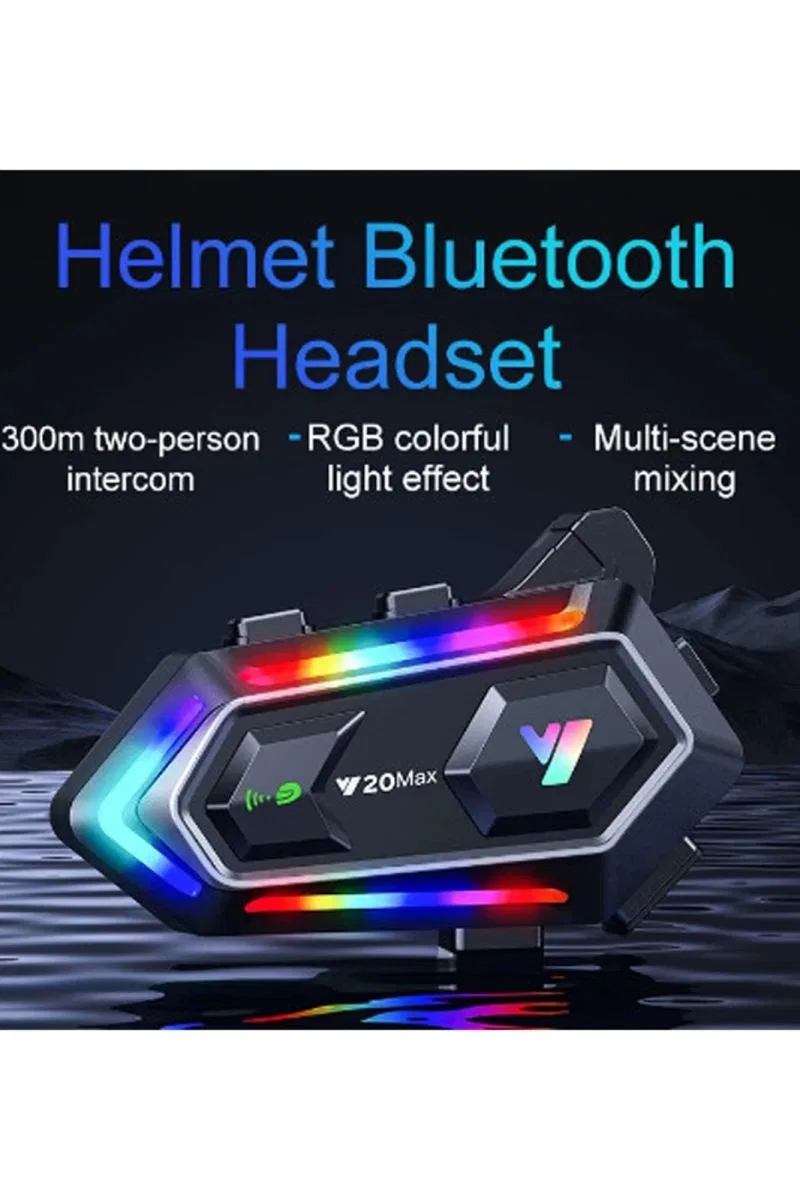 Y20 Max Motosiklet Bluetooth 5. 3 Kask Intercom 2 Kişi 300 Metre Eşleşme Özellikli