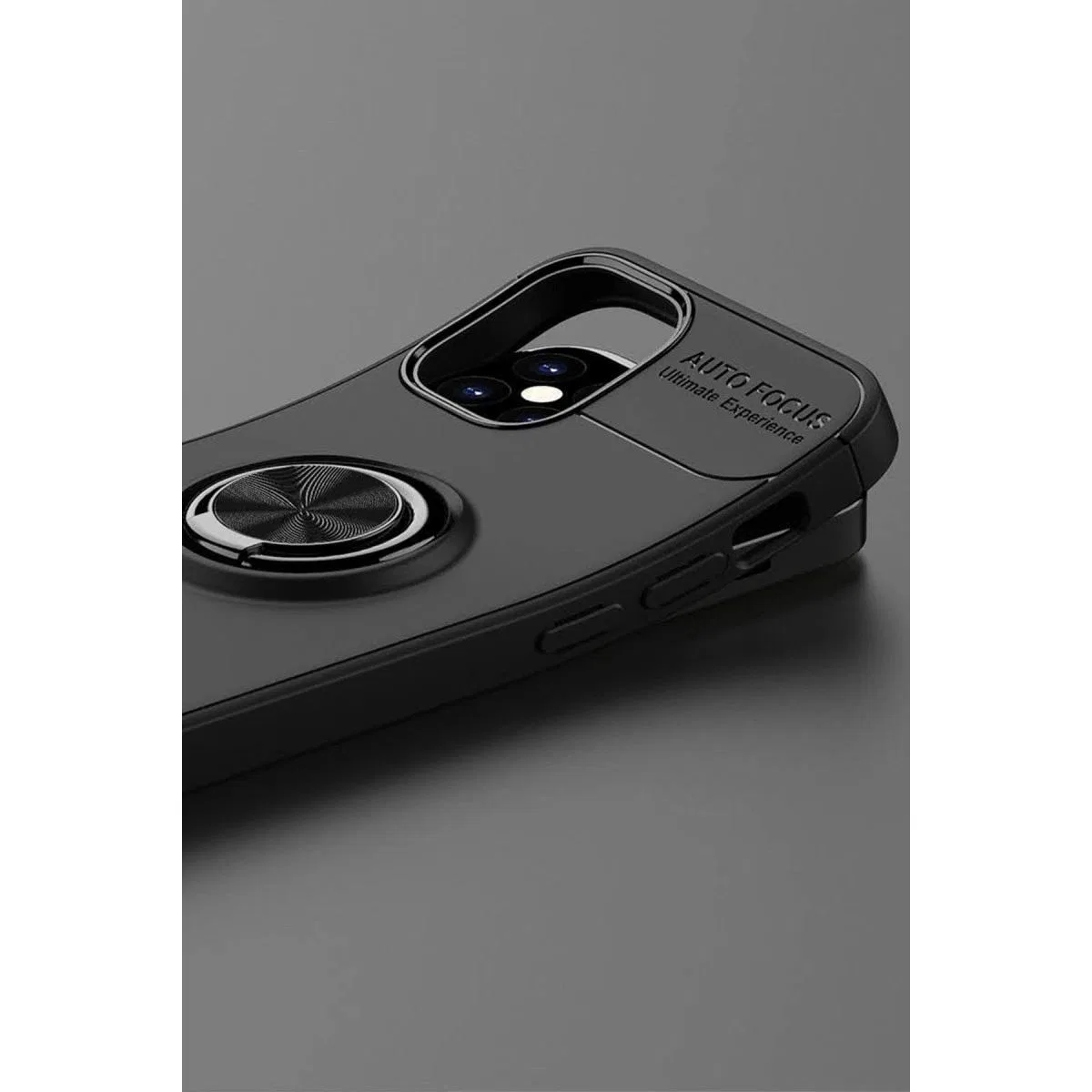 Apple İphone 12 Mini Kılıf Range Yüzüklü Silikon - Siyah-kırmızı