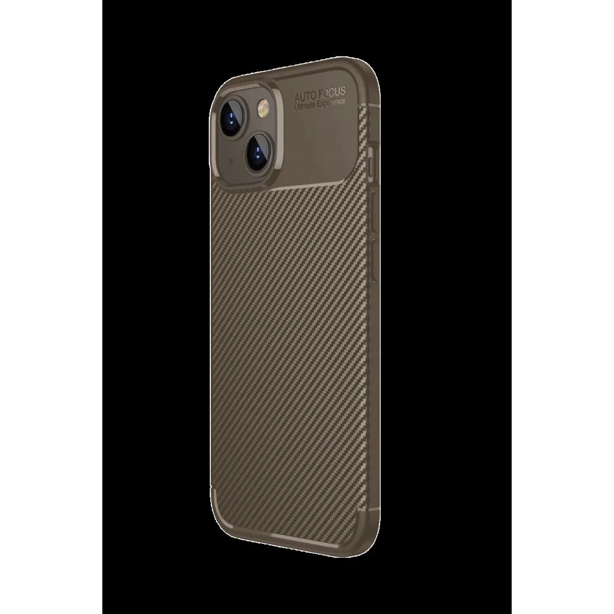 Apple İphone 15 Kılıf Auto Focus Karbon Kapak - Kahverengi