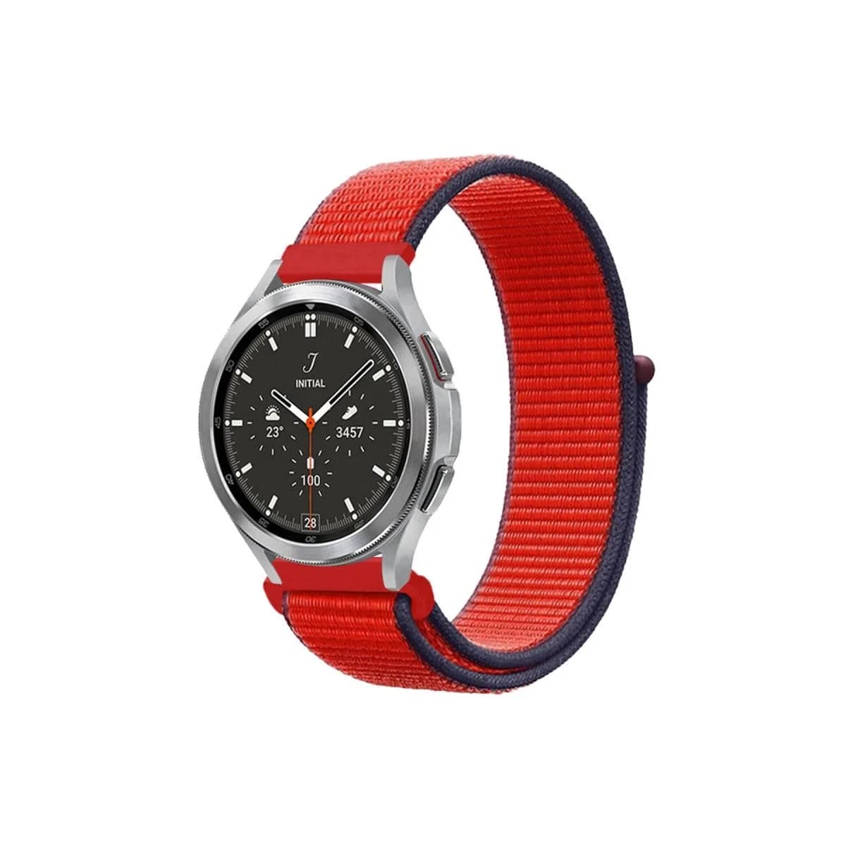 Watch 22mm Hasırlı Cırtcırtlı Kordon - Kırmızı