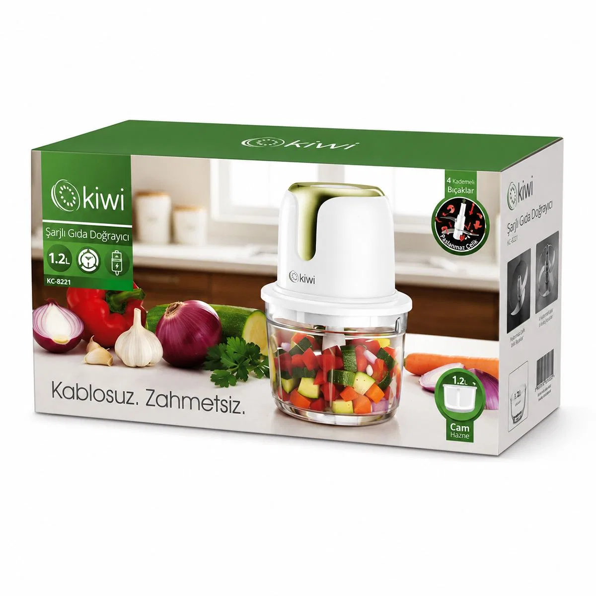 USB Type-C Şarjlı Mini Blender 3 Bıçak 1. 2L