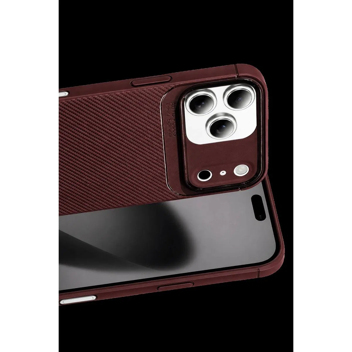 Newface Apple İphone 17 Pro Auto Focus Karbon Kapak - Bordo