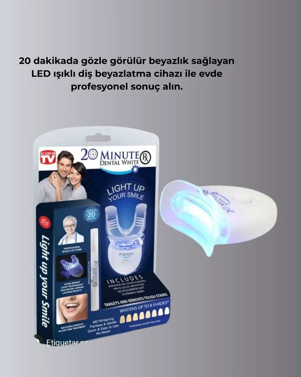 Beyazlatma Kalemli LED Diş Parlatma Seti