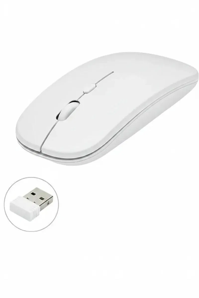 Kablosuz Mouse Fare Şarjlı Bluetooth Wireless Çift Modlu Sessiz