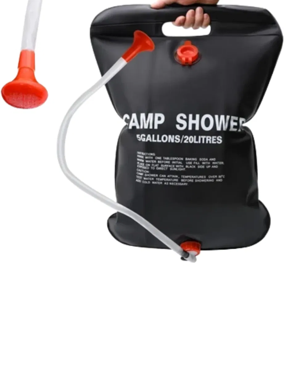 20 Litre Güneş Enerjili Kamp Duşu PVC Dayanıklı Taşınabilir Duş Torbası