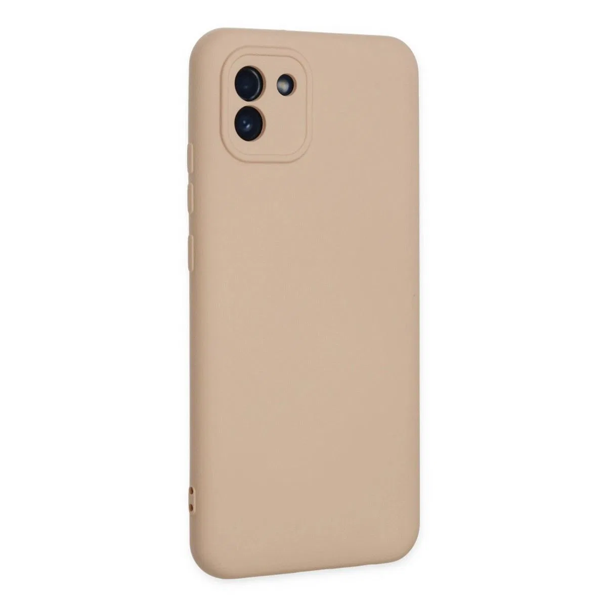Samsung Galaxy A03 Kılıf Nano İçi Kadife Silikon - Pudra