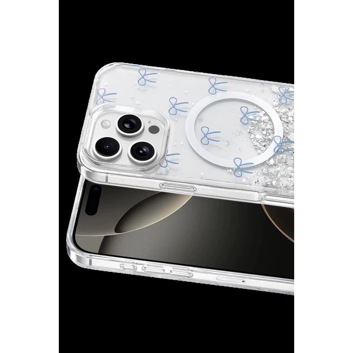Onegif Apple İphone 16 Pro Max Misk Simli Magsafe Kapak - Desen 3