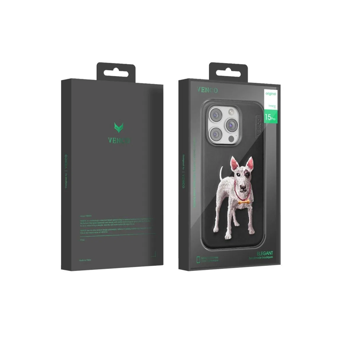 Venco Apple İphone 15 Pro Max Perma Desenli Kapak - Siyah