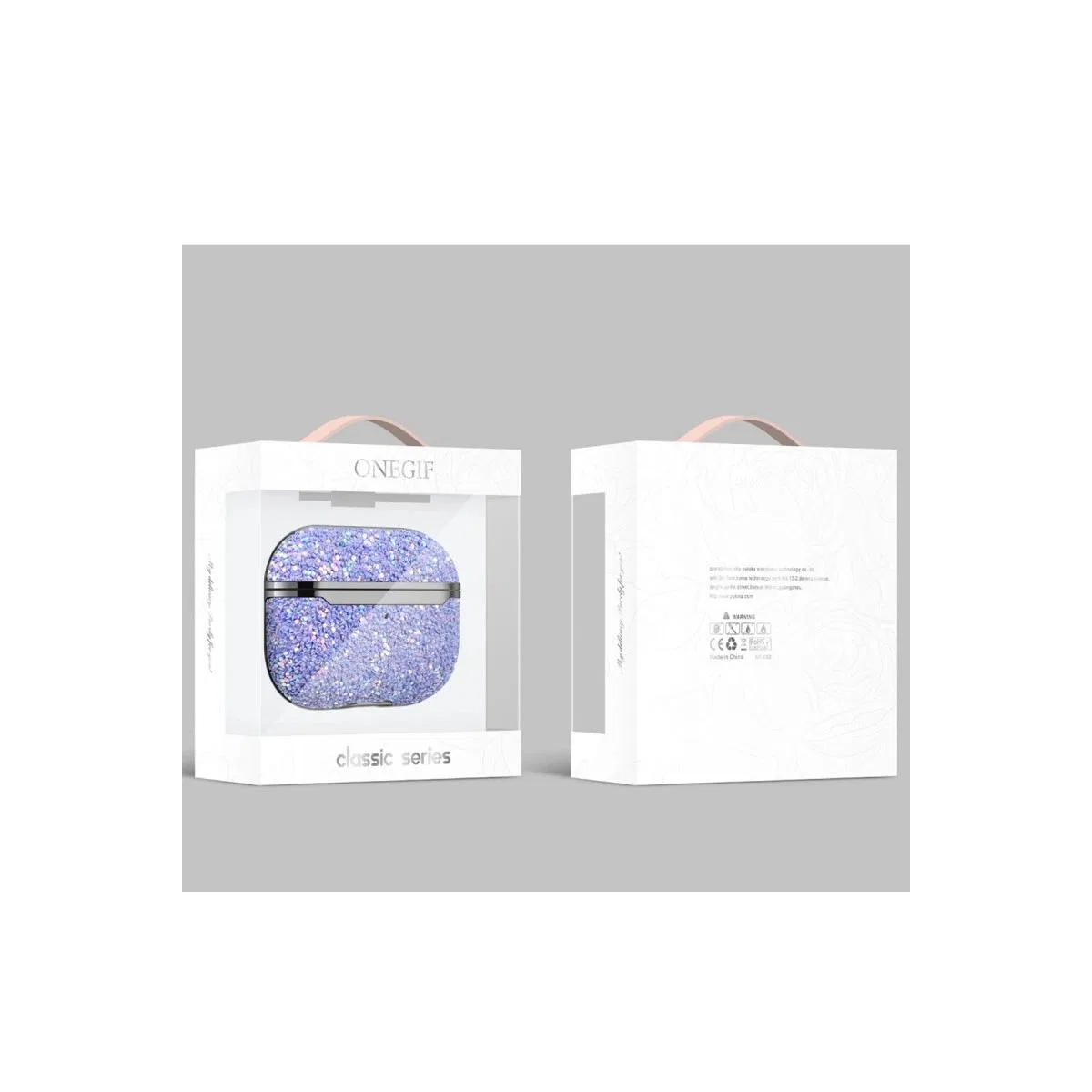 Onegif Apple Airpods 2 (2. nesil) Bright Simli Airpods Kapak - Gold