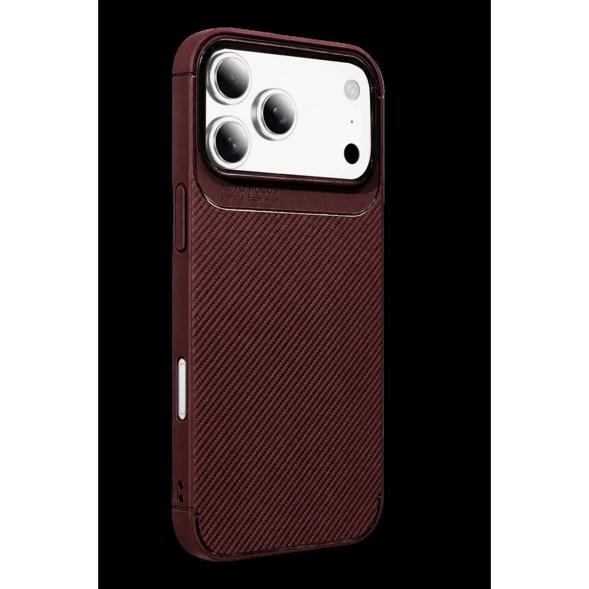 Newface Apple İphone 18 Pro Auto Focus Karbon Kapak - Bordo