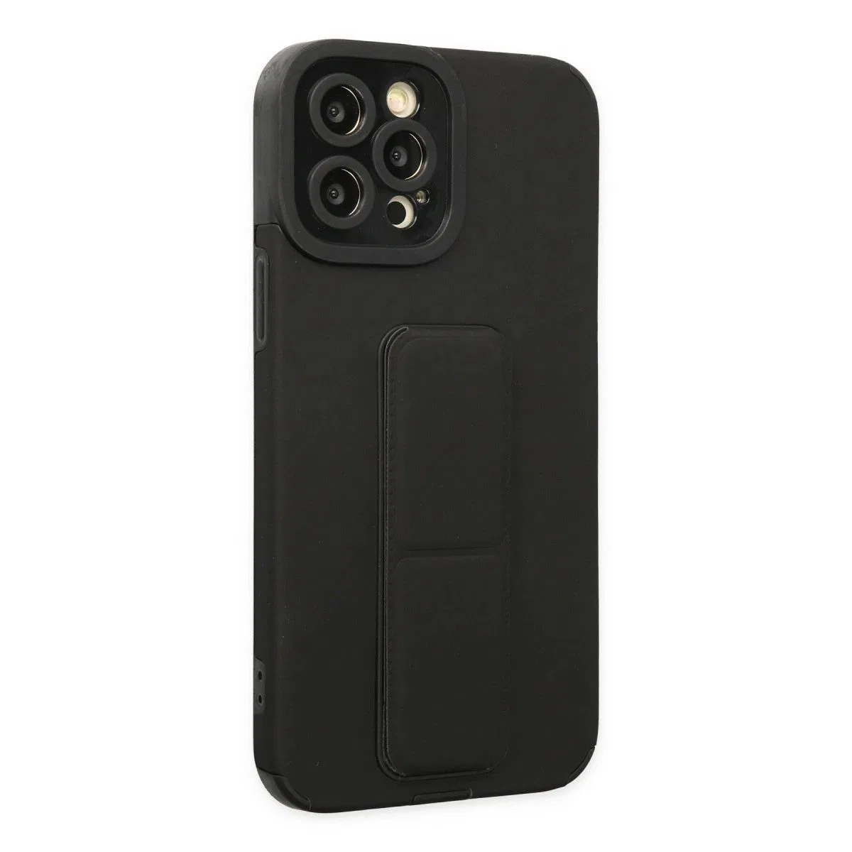 Apple İphone 12 Pro Max Kılıf Mega Standlı Silikon - Siyah