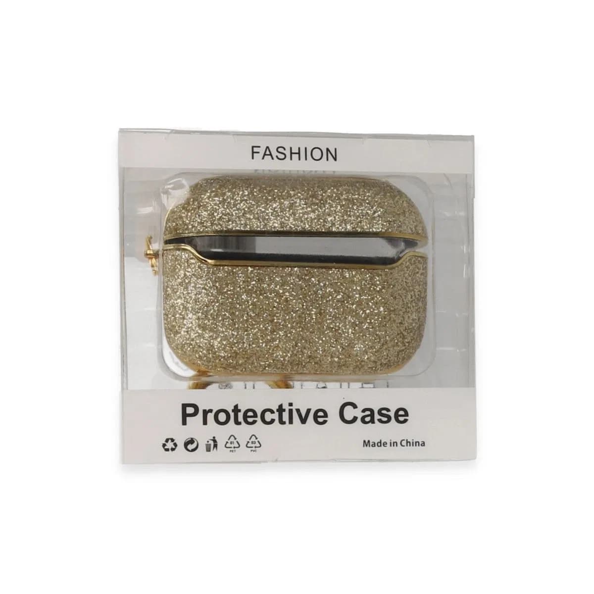 Apple Airpods Pro (1. nesil) Spell Simli Kılıf - Gold