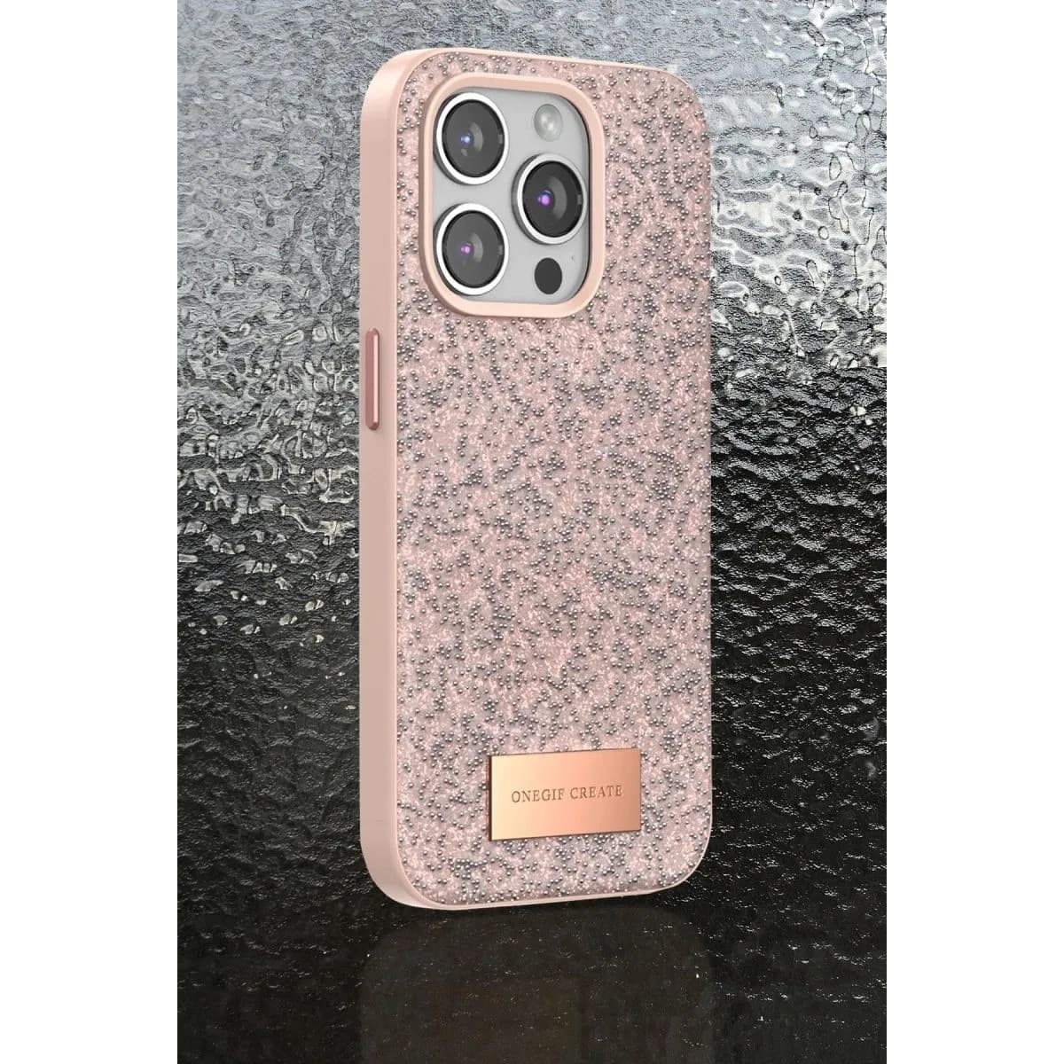 Onegif Apple İphone 14 Bright Simli Kapak - Pembe