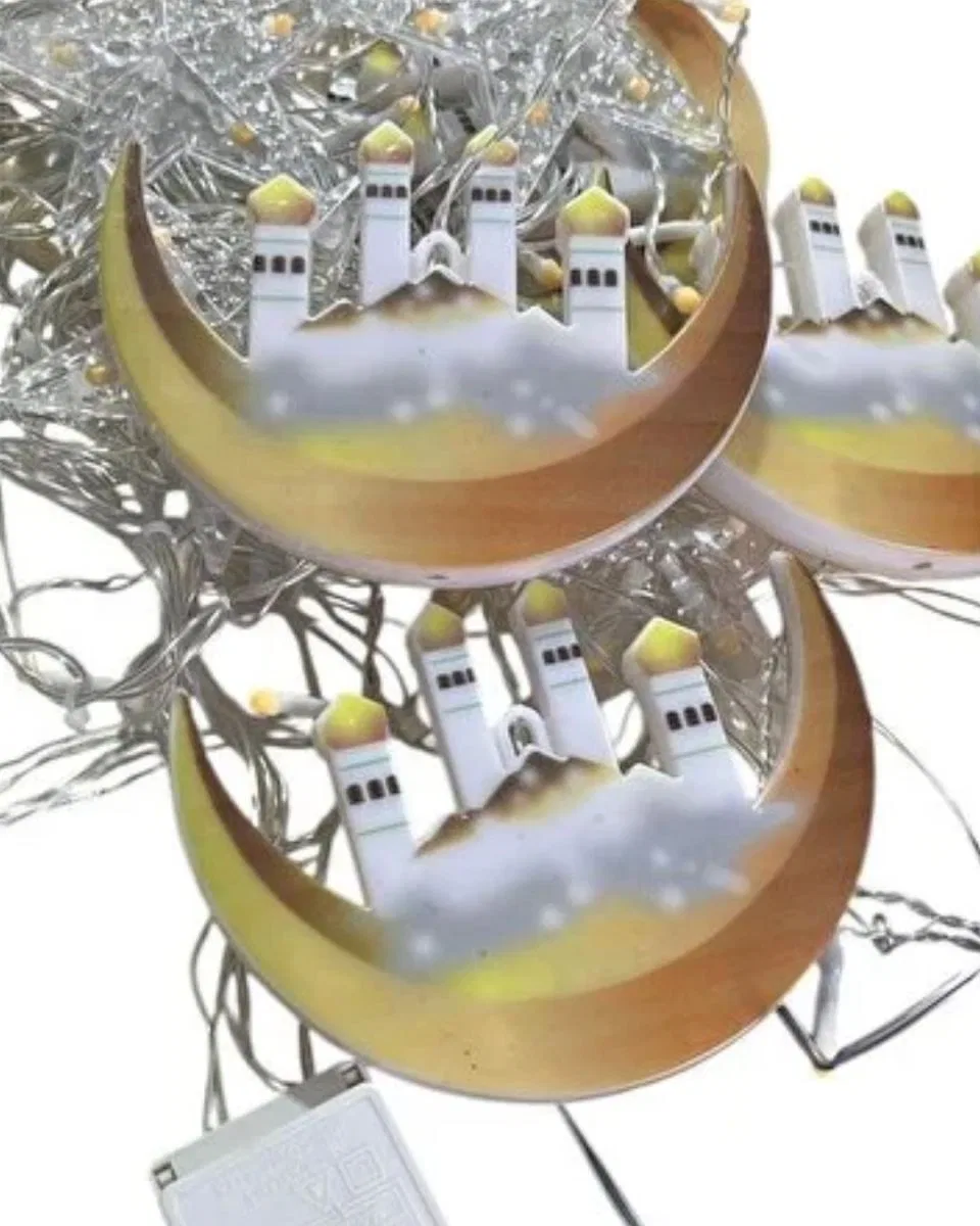 Dekoratif Ramazan Led Aydınlatma Hilal Yıldız Tasarımlı Işık Zinciri