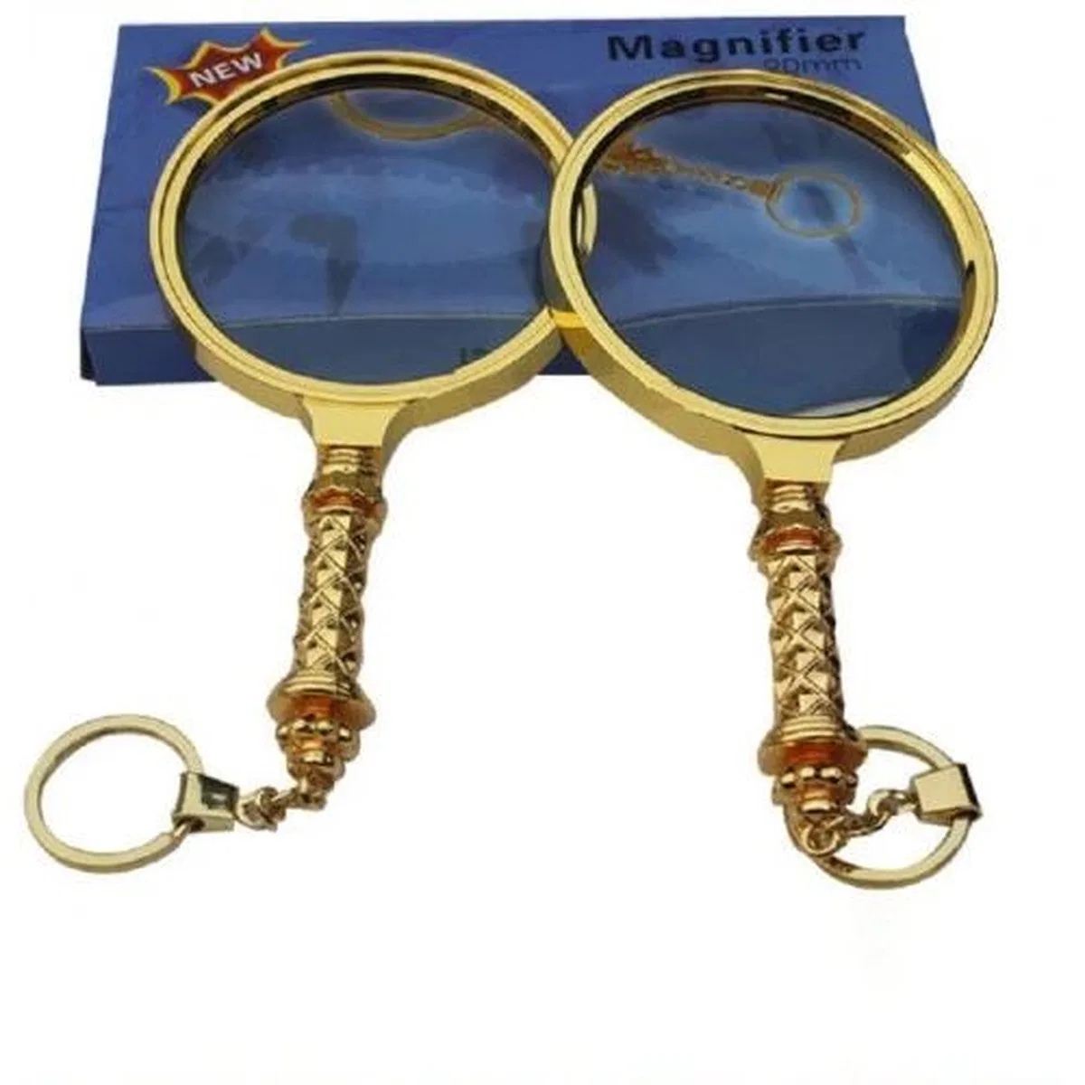 5x90mm Tüm Metal Altın Renkli, Hediye Büyüteç, optik Lensler Ile Çinko Alaşım Metal Çerçeve