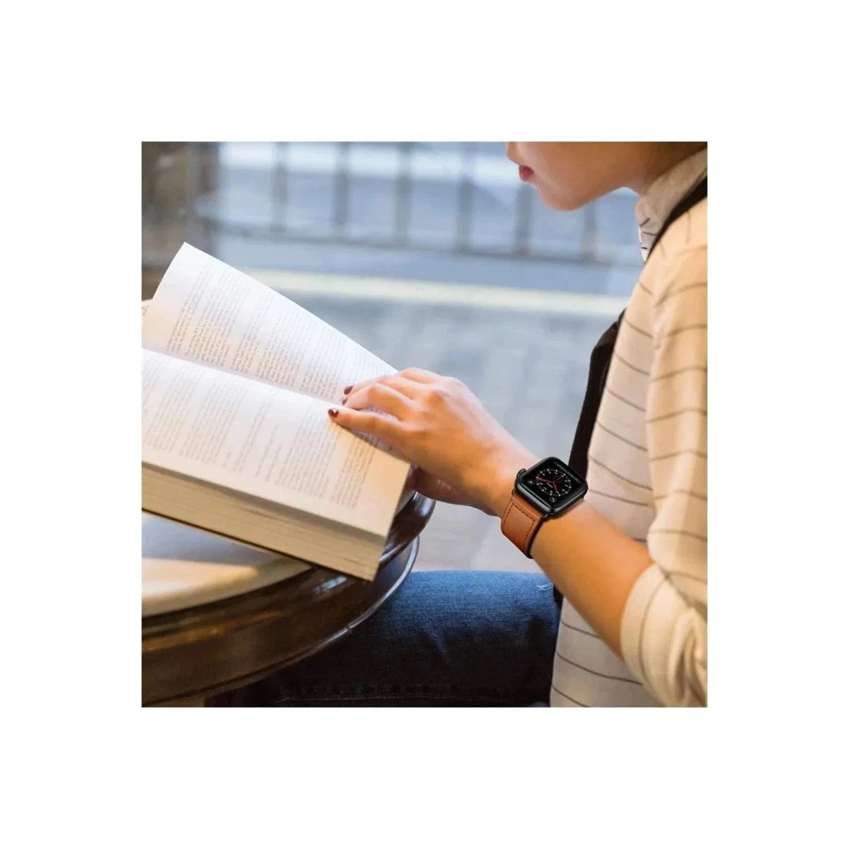 Apple Watch 42mm Kr415 Luaz Deri Kordon (saat Değildir) - Siyah
