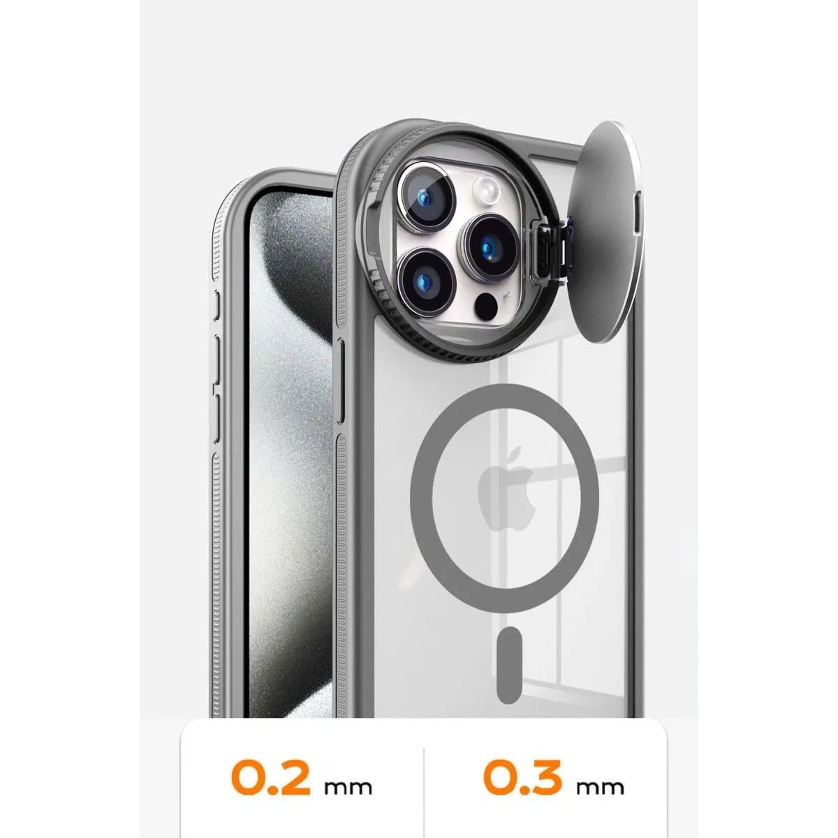Apple İphone 14 Pro Max Kılıf Teleskop Lens Magsafe Silikon Kapak - Lacivert